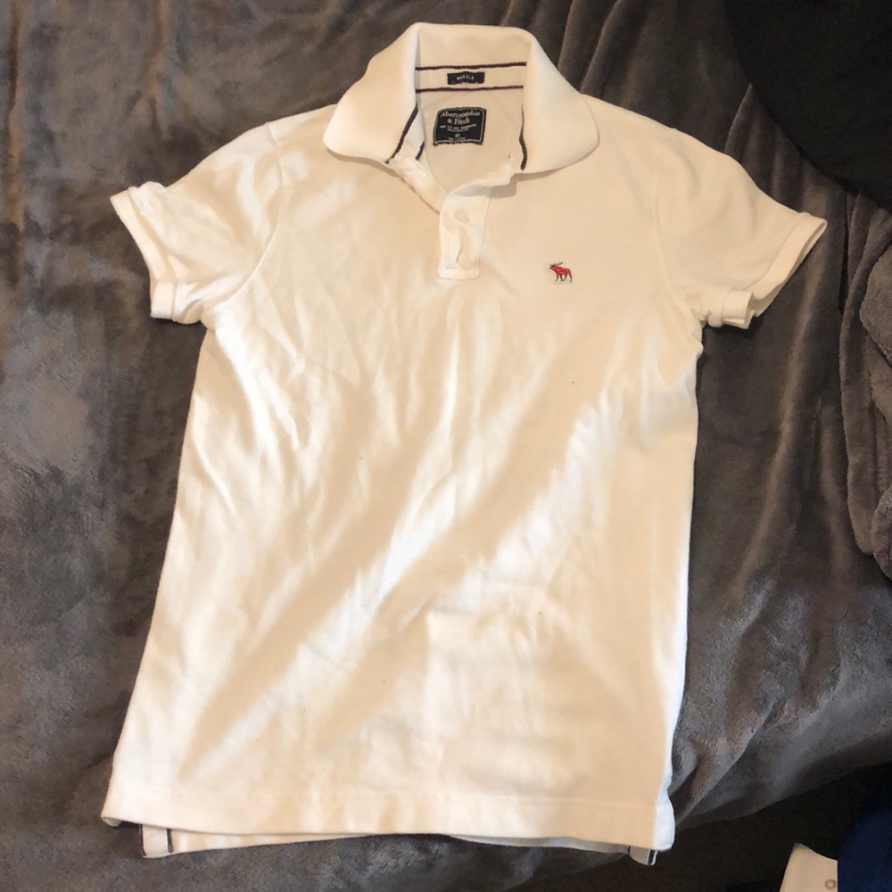 Abercrombie white polo shirt Xs